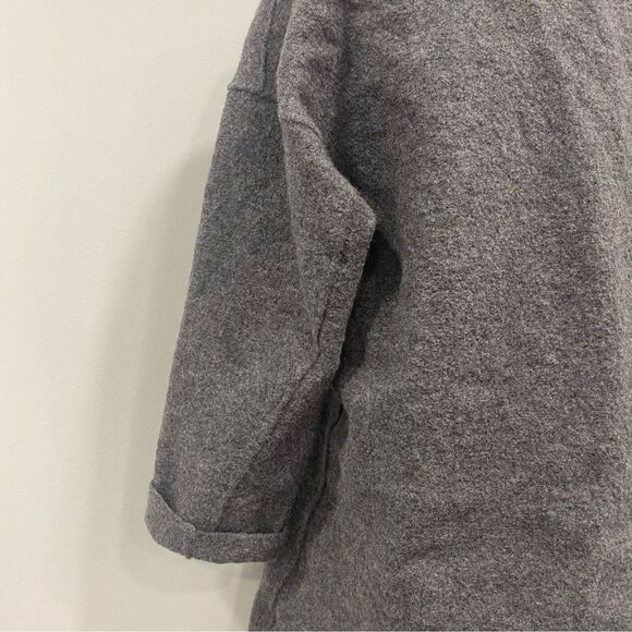 EILEEN FISHER XL Gray Merino Wool One-Button Slouchy Sweater Blazer Notch Collar - Picture 9 of 16